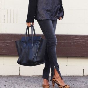 ANINE BING double zip charcoal grey jeans 24